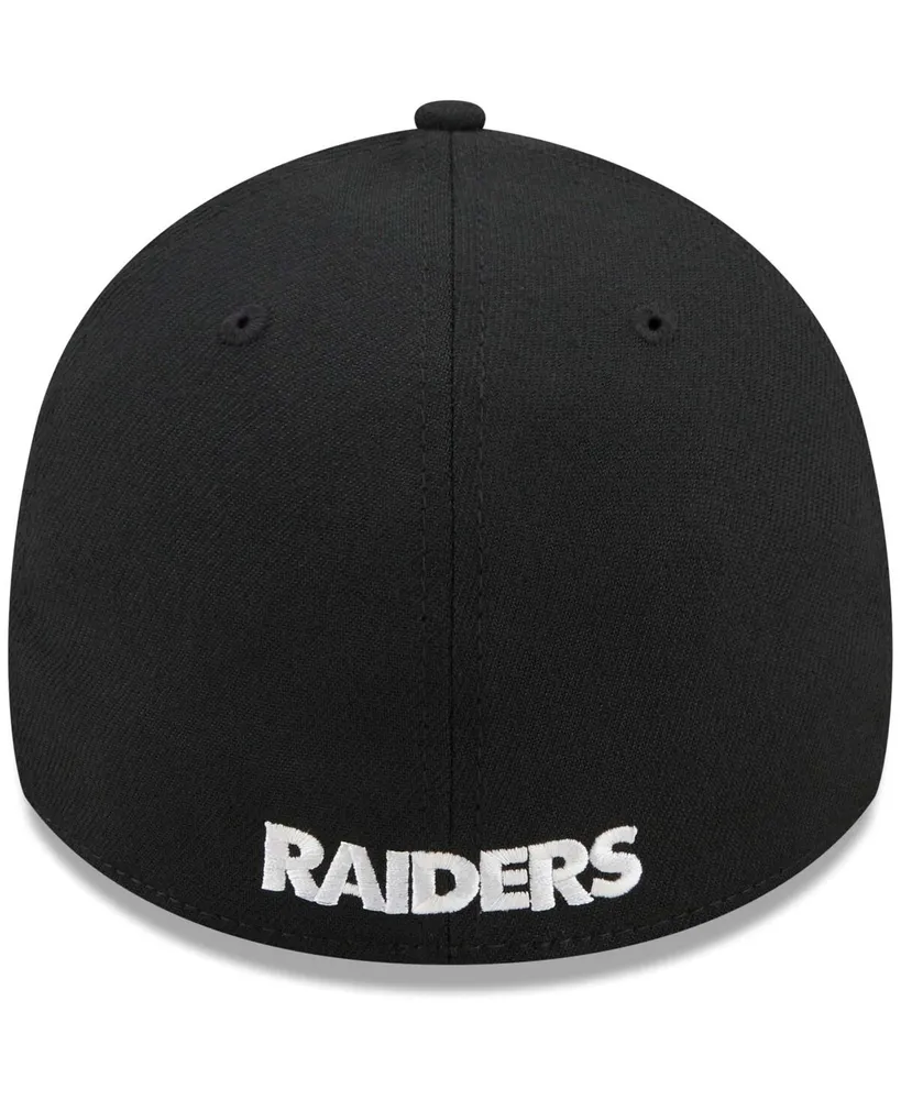 Men's New Era Black Las Vegas Raiders Flawless Stripe 39THIRTY Flex Hat