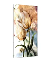 Empire Art Direct "Pastel Fleur I" Frameless Free Floating Reverse Printed Tempered Glass Wall Art, 72" x 36" x 0.2"