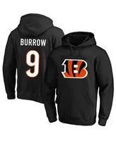 Men's Joe Burrow Black Cincinnati Bengals Big and Tall Fleece Name Number Pullover Hoodie