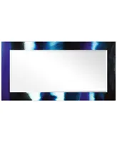 Empire Art Direct "Purple Heather Ii" Rectangular Beveled Mirror on Free Floating Printed Tempered Art Glass, 54" x 28" x 0.4"