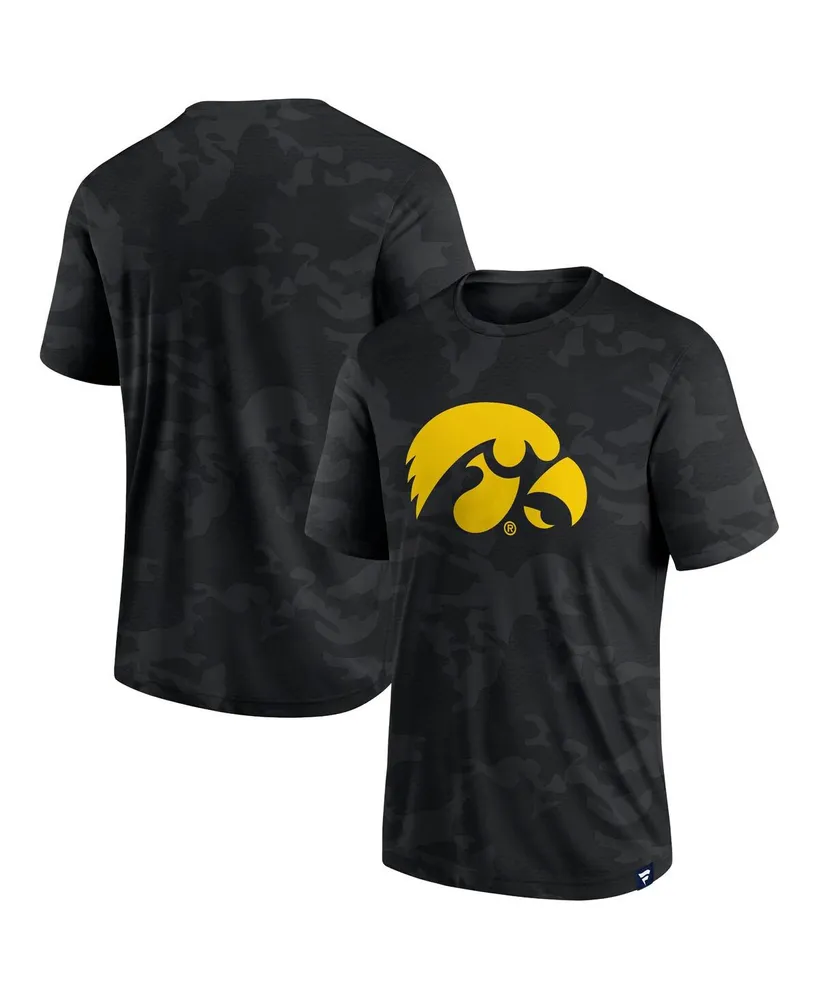 Men's Fanatics Black Iowa Hawkeyes Camo Logo T-shirt