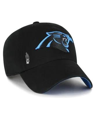Women's '47 Brand Black Carolina Panthers Confetti Icon Clean Up Adjustable Hat