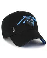 Women's '47 Brand Black Carolina Panthers Confetti Icon Clean Up Adjustable Hat