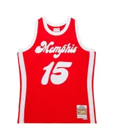Men's Mitchell & Ness Vince Carter Red Memphis Grizzlies Hardwood Classics Retro Name and Number T-shirt