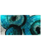 Empire Art Direct "Ripple Effect Iv" Reverse Printed Tempered Glass with Silver-Tone Leaf, 72" x 36" x 0.2"