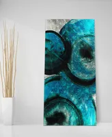 Empire Art Direct "Ripple Effect Iv" Reverse Printed Tempered Glass with Silver-Tone Leaf, 72" x 36" x 0.2"