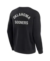 Men's and Women's Fanatics Signature Black Oklahoma Sooners Super Soft Pullover Crew Sweatshirt