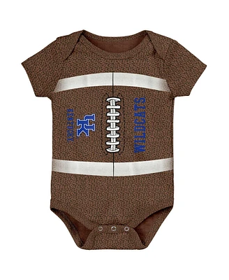 Newborn and Infant Boys Girls Brown Kentucky Wildcats Catch Me Football Bodysuit