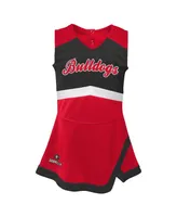 Girls Preschool Red, Black Georgia Bulldogs Two-Piece Cheer Captain Jumper Dress and Bloomers Set