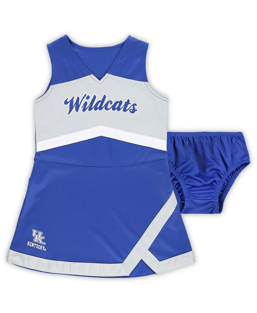 Girls Preschool Royal, Gray Kentucky Wildcats Two-Piece Cheer Captain Jumper Dress and Bloomers Set