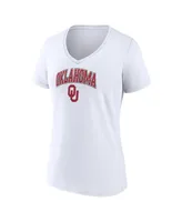 Women's Fanatics White Oklahoma Sooners Evergreen Campus V-Neck T-shirt