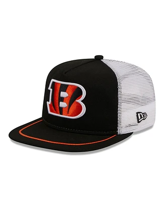 Men's New Era Black, White Cincinnati Bengals Original Classic Golfer Adjustable Hat
