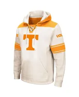 Men's Colosseum Cream Tennessee Volunteers Big and Tall Hockey Lace-Up Pullover Hoodie