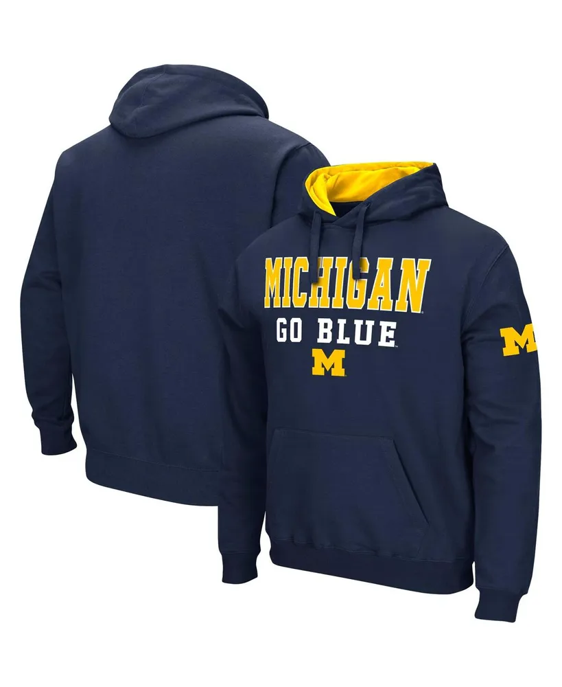 Men's Colosseum Navy Michigan Wolverines Sunrise Pullover Hoodie