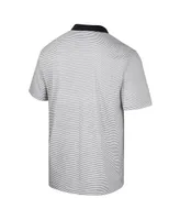 Men's Colosseum White Hawaii Athletics Print Stripe Polo Shirt