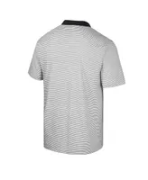 Men's Colosseum White Vanderbilt Commodores Print Stripe Polo Shirt