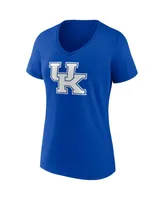 Women's Fanatics Royal Kentucky Wildcats Evergreen Logo V-Neck T-shirt