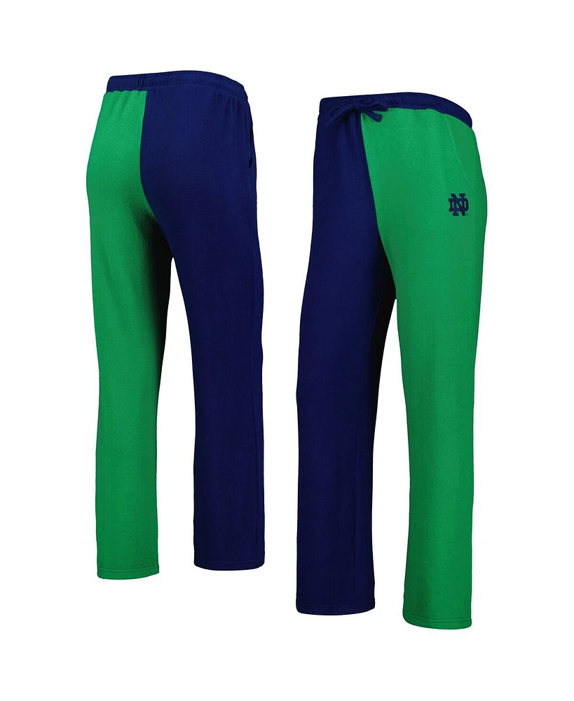 Women's ZooZatz Navy, Green Notre Dame Fighting Irish Colorblock Cozy Tri-Blend Lounge Pants