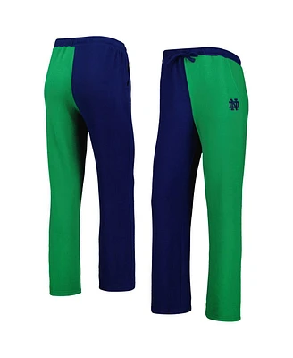 Women's ZooZatz Navy, Green Notre Dame Fighting Irish Colorblock Cozy Tri-Blend Lounge Pants