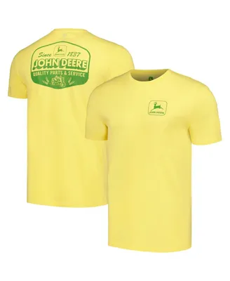 Men's and Women's Top of the World Yellow Distressed John Deere Classic Label T-shirt