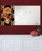 Empire Art Direct "Designer Skull" Rectangular Beveled Mirror on Free Floating Printed Tempered Art Glass, 24" x 48" x 0.4" - Multi