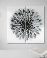 Empire Art Direct "Dahlia Ab" Frameless Free Floating Tempered Glass Panel Graphic Wall Art Set of 2, 72" x 36" x 0.2" Each