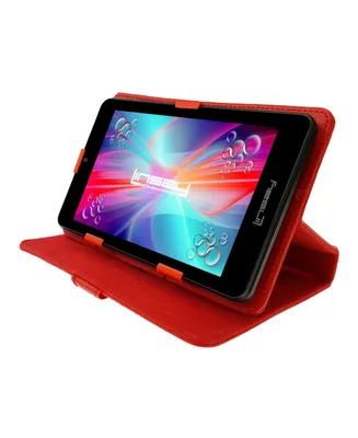 Linsay New 7" Tablet Quad Core 64GB Storage Android 13 with Red Case
