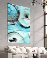 Empire Art Direct "Ripple Effect Iv Abc" Frameless Free Floating Tempered Glass Panel Graphic Wall Art Set of 3, 72" x 36" x 0.2" Each