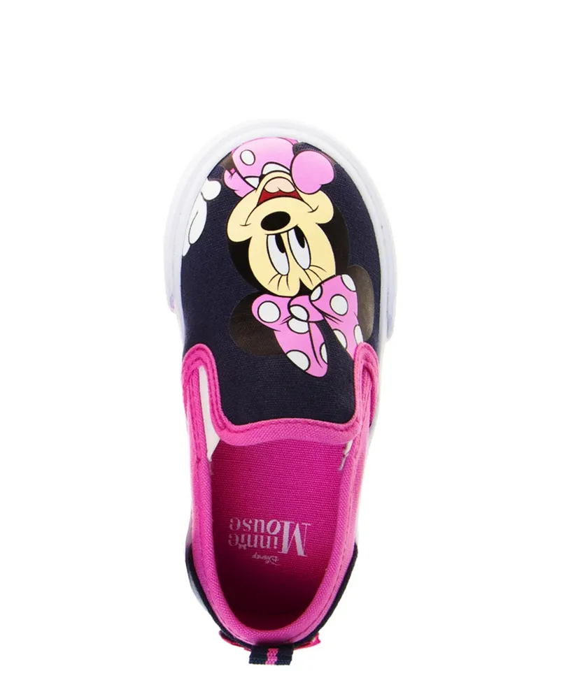 Disney Toddler Girls Minnie Mouse Slip On Canvas Sneakers