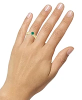 Lab-Grown Emerald (3/8 ct. t.w.) & White Sapphire Bridal Set 14k Gold-Plated Sterling Silver (Also Ruby Blue