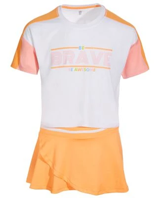 Id Ideology Big Girls Mix Match Asymmetrical Skort Short Sleeve T Shirt Set Created For Macys