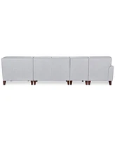 Closeout! Ashlinn 144" 5-Pc. Pastel Leather Sectional, Created for Macy's