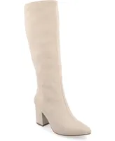 Journee Collection Women's Ameylia Wide Width Block Heel Knee High Boots