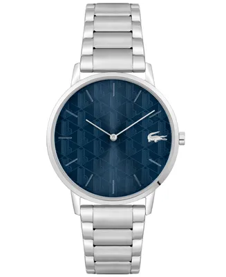 Lacoste Men's Crocorigin Quartz Silver-Tone Stainless Steel Bracelet Watch 40mm