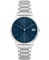 Lacoste Men's Crocorigin Quartz Silver-Tone Stainless Steel Bracelet Watch 40mm