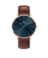 Daniel Wellington Men's Classic Saint Mawes Brown Leather Watch 40mm