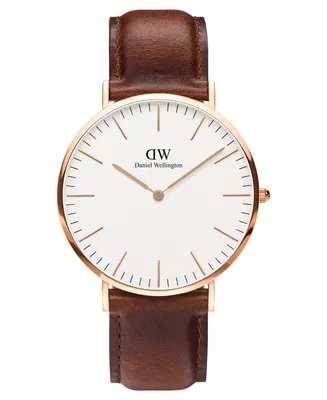 Daniel Wellington Men's Classic Mawes Brown Leather Watch 40mm