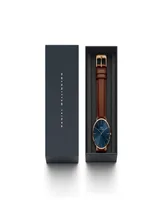 Daniel Wellington Men's Classic Saint Mawes Brown Leather Watch 40mm