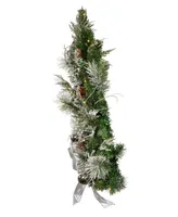 Kurt Adler 26" Pre-lit Pinecone Wall Tree with Bow