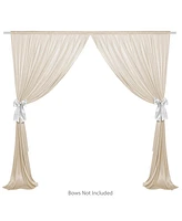Lann's Linens Set of 2 Photography Backdrop Curtains, 5ft x 10ft Ivory Wedding Photo Background