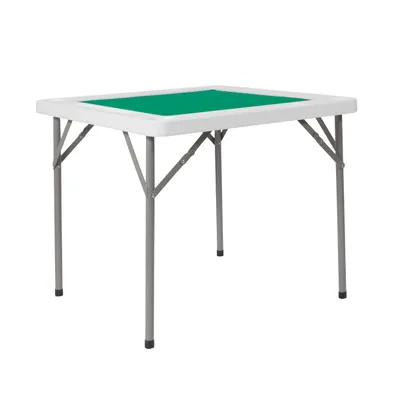 Emma+Oliver 34.5" Square 4-Player Folding Card Game Table With Playing Surface And Cup Holders