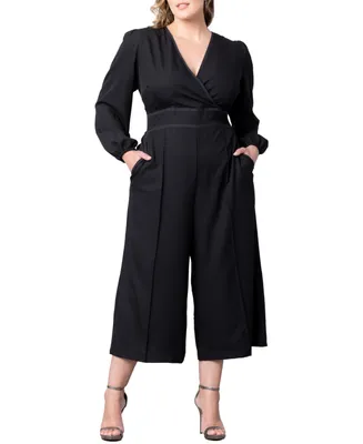 Kiyonna Plus Tessa Cropped Wide Leg Jumpsuit