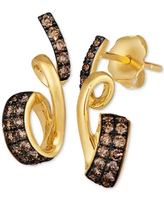 Le Vian Chocolatier Chocolate Diamond Swirl Drop Earrings (1/2 ct. t.w.) in 14k Gold