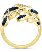 Effy Sapphire (3/4 ct. t.w.) & Diamond (1/4 ct. t.w.) Vine Ring in 14k Gold