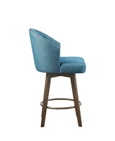 Madison Park Onyx 20.5" Wide Fabric Upholstered 360 Degree Swivel Counter Stool