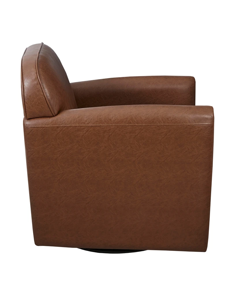 Madison Park Archer 30.5" Wide Faux Leather 360 Degree Swivel Arm Chair