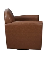 Madison Park Archer 30.5" Wide Faux Leather 360 Degree Swivel Arm Chair