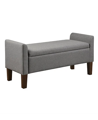 510 Design Blaire 44" Wide Flip-Top Fabric Upholstered Storage Bench