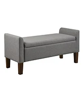 510 Design Blaire 44" Wide Flip-Top Fabric Upholstered Storage Bench