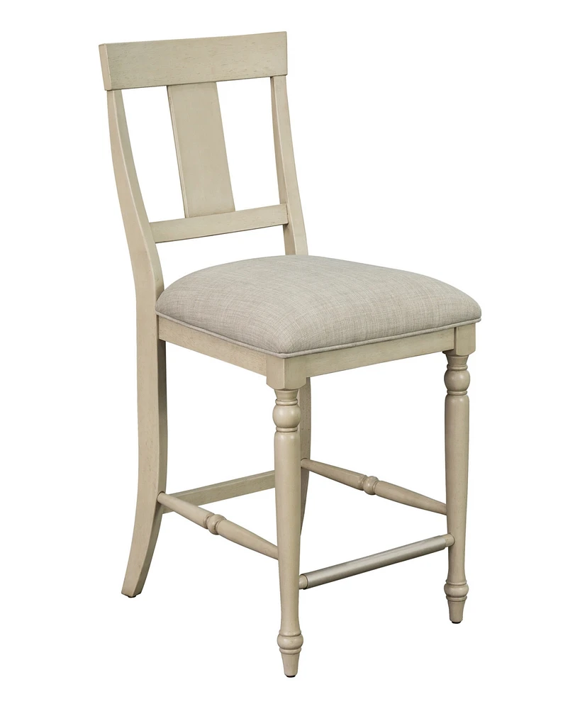 Martha Stewart Fiona 18" Wide Fabric with Wood Legs Counter Stool